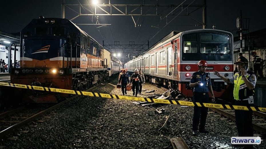KA Argo Bromo Anggrek Hantam KRL di Stasiun Bekasi Timur, Jalur Lumpuh dan Ada Korban Jiwa
